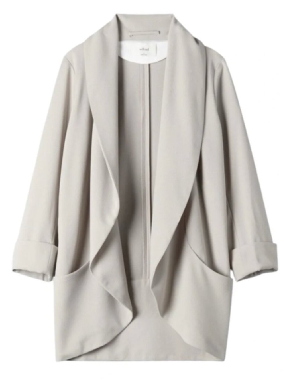 Wilfred Aritzia Chevalier Cocoon Draped Open-Front Blazer Jacket Sweater Size 4